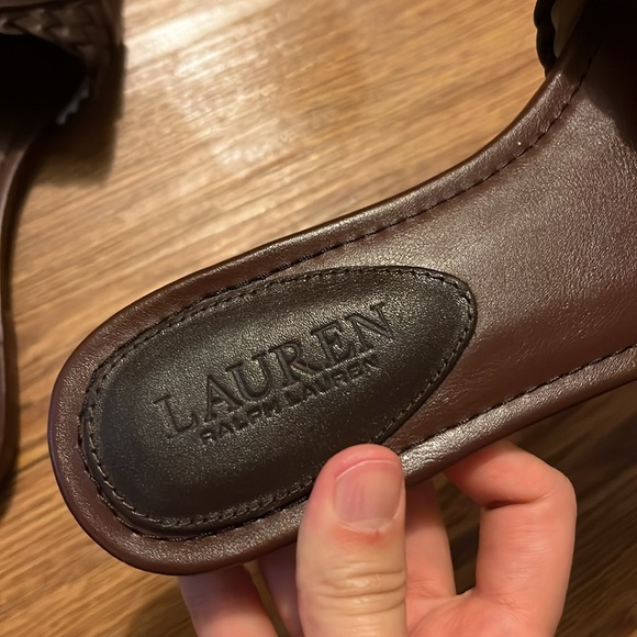 Ralph Lauren Leather Slide Sandals Size 6 - Picture 2 of 7